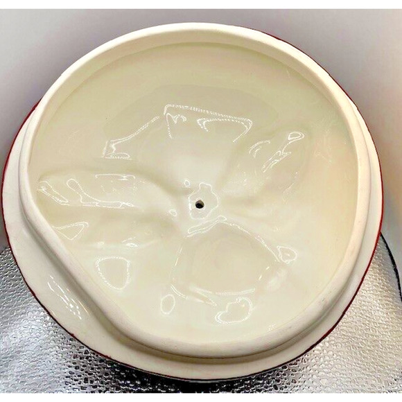 Vintage Ceramic Red Apple Cookie Jar With Lid 8" x 6.5" - Picture 7 of 13